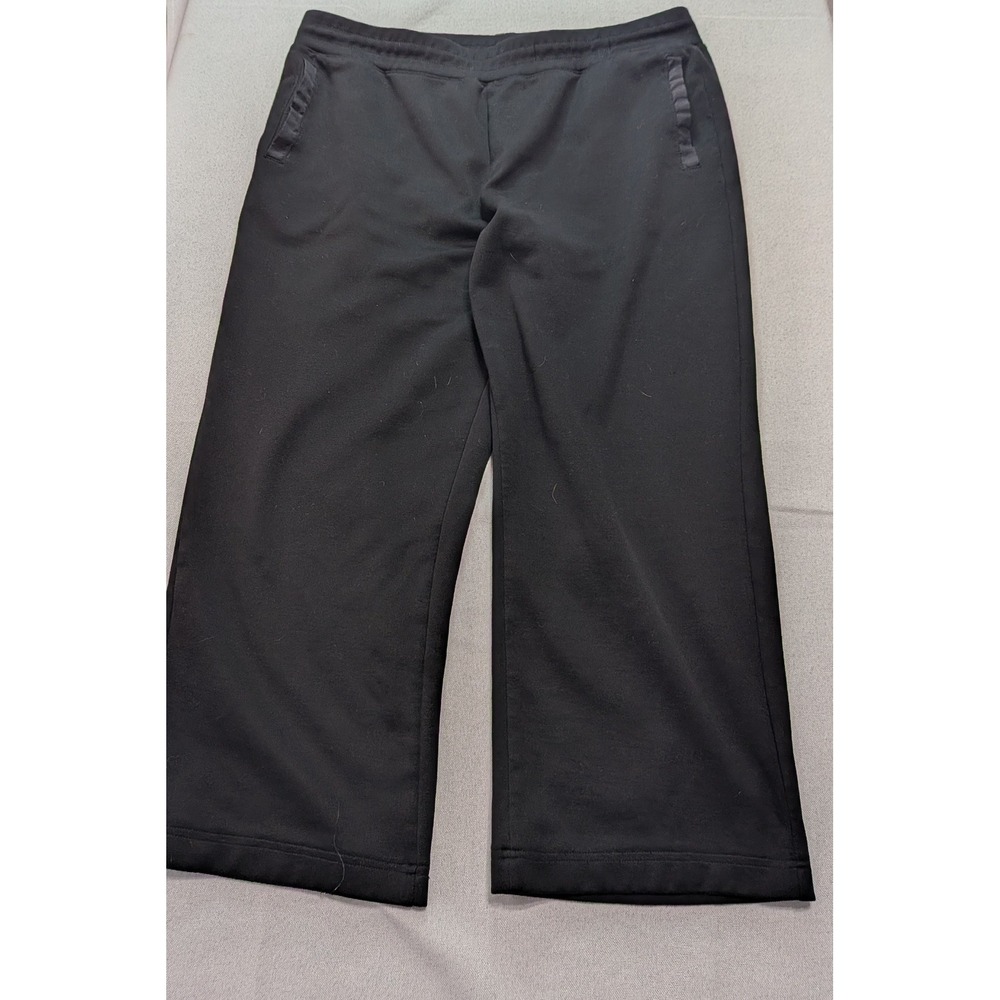 Lauren Active Ralph Lauren Sweatpants Women XL Black Excellent Cropped Wide Leg